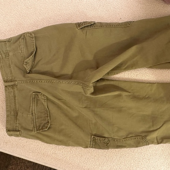 Zara Khaki green high waisted straight leg cargo pants - Picture 5 of 6